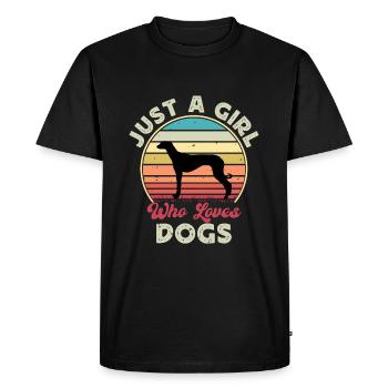 Vieux Lévrier Croate Chien Silhouette Rétro Soleil - T-shirt Premium bio Homme - noir - Devant - Nico (187cm)