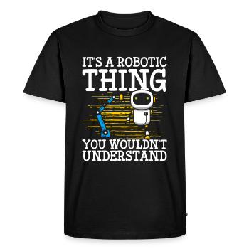 Robot Gear Cyborg - T-shirt Premium bio Homme - noir - Devant - Nico (187cm)