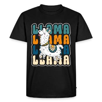 Llama Beasts of Burden, Cute, Breeder - Men's Premium Organic T-Shirt - black - Front - Nico (187cm)