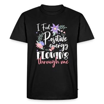 Positif, optimiste, amour de soi - T-shirt Premium bio Homme - noir - Devant - Nico (187cm)