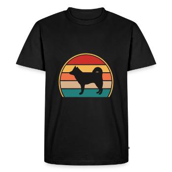 Alaskan Klee Kai Dog Lover Silhouette Retro Sunset - Men's Premium Organic T-Shirt - black - Front - Nico (187cm)