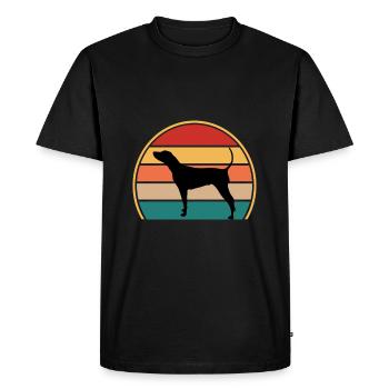 Noir Et Tan Coonhound Chien Silhouette Rétro Soleil - T-shirt Premium bio Homme - noir - Devant - Nico (187cm)