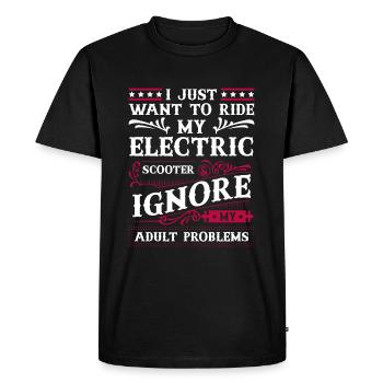 Scooter Rider Electric E-Scooter Charging Station - Men's Premium Organic T-Shirt - black - Front - Nico (187cm)