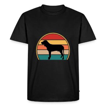 Bleu De Gascogne Grand Dog Silhouette Retro Sunset - T-shirt Premium bio Homme - noir - Devant - Nico (187cm)