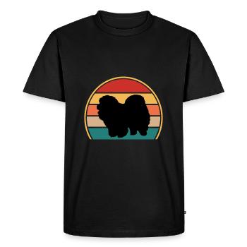 Chow Chow Dog Lover Silhouette Vintage Sunset - Men's Premium Organic T-Shirt - black - Front - Nico (187cm)