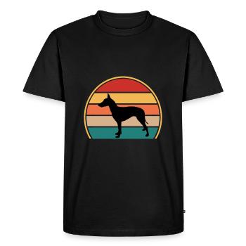 Manchester Terrier Dog Silhouette Rétro Coucher de soleil - T-shirt Premium bio Homme - noir - Devant - Nico (187cm)