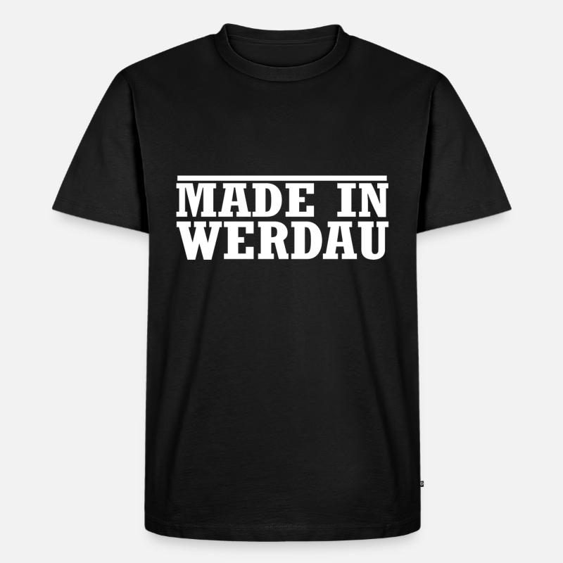 Werdau - Männer Premium Bio T-Shirt - Schwarz
