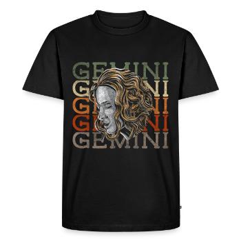 Astrologie Gémeaux Juin Date de naissance - T-shirt Premium bio Homme - noir - Devant - Nico (187cm)