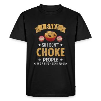 Baker Cakes Pies - Men's Premium Organic T-Shirt - black - Front - Nico (187cm)