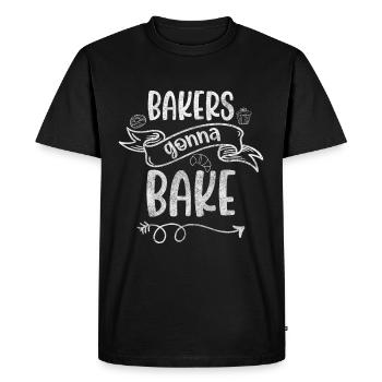 Baker Cake Muffin - Men's Premium Organic T-Shirt - black - Front - Nico (187cm)