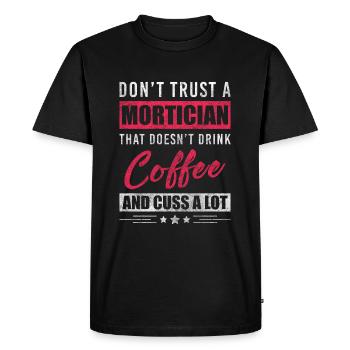 Deuil funéraire professionnel - T-shirt Premium bio Homme - noir - Devant - Nico (187cm)