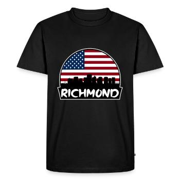 Richmond Virginie États-Unis Flag Skyline Silhouette - T-shirt Premium bio Homme - noir - Devant - Nico (187cm)