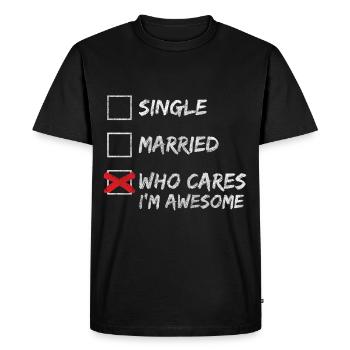 Pas d’intérêt Attitude envers la vie Dicton cynique - T-shirt Premium bio Homme - noir - Devant - Nico (187cm)
