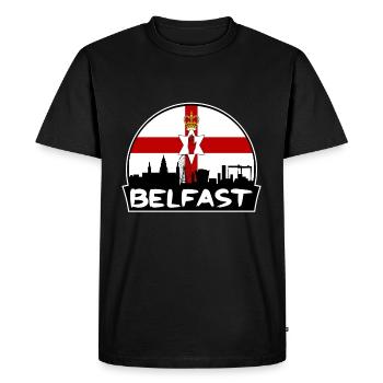 Belfast Irlande du Nord Flag Skyline Silhouette T - T-shirt Premium bio Homme - noir - Devant - Nico (187cm)