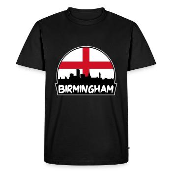 Birmingham England Flag Skyline Silhouette Travel - Men's Premium Organic T-Shirt - black - Front - Nico (187cm)