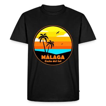 Malaga - Men's Premium Organic T-Shirt - black - Front - Nico (187cm)