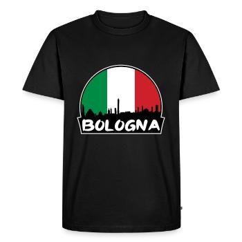 Bologne Italie Flag Skyline Silhouette Voyage - T-shirt Premium bio Homme - noir - Devant - Nico (187cm)