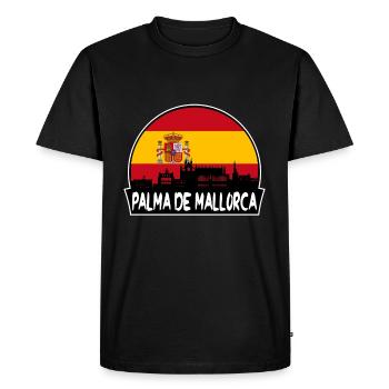 Palma De Mallorca Spain Flag Skyline Silhouette Tr - Men's Premium Organic T-Shirt - black - Front - Nico (187cm)