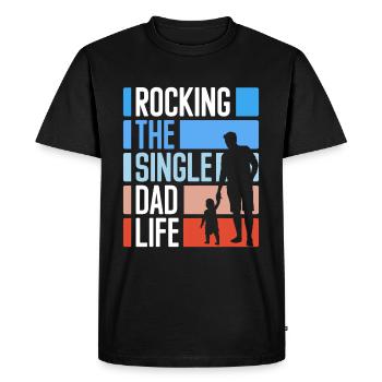 Single Relationship Single Lonely - Men's Premium Organic T-Shirt - black - Front - Nico (187cm)