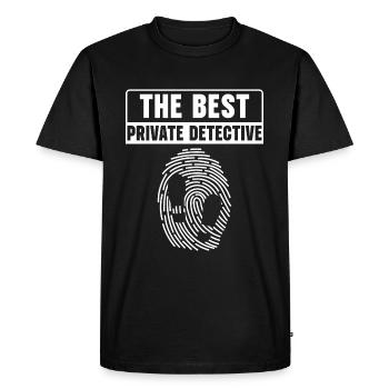 Note de détective privé Inspecteur Snooper - T-shirt Premium bio Homme - noir - Devant - Nico (187cm)