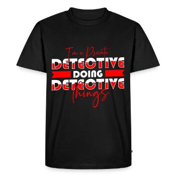 Secret de trace d’indices de détective privé - T-shirt Premium bio Homme - noir - Devant - Nico (187cm)