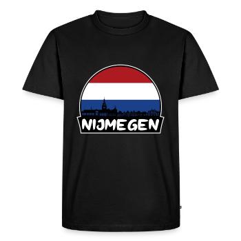 Nimègue Pays-Bas Flag Skyline Silhouette Trave - T-shirt Premium bio Homme - noir - Devant - Nico (187cm)