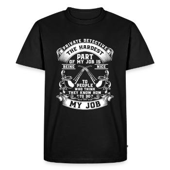 Détective Enquêteur Inspecteur Mystère - T-shirt Premium bio Homme - noir - Devant - Nico (187cm)