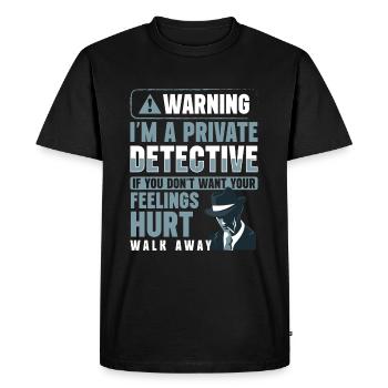 Détective détective détective Trace Snooper - T-shirt Premium bio Homme - noir - Devant - Nico (187cm)