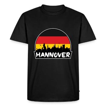 Hanovre Allemagne Flag Skyline Silhouette Voyage - T-shirt Premium bio Homme - noir - Devant - Nico (187cm)