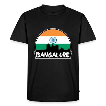 Bangalore India Flag Skyline Silhouette Travel - Men's Premium Organic T-Shirt - black - Front - Nico (187cm)