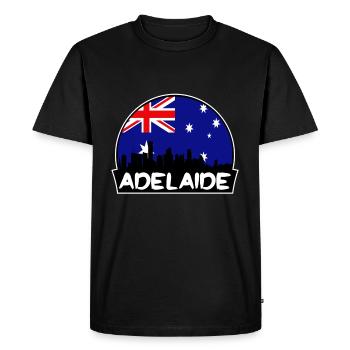 Adelaide Australie Flag Skyline Silhouette Voyage - T-shirt Premium bio Homme - noir - Devant - Nico (187cm)