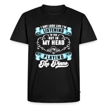 Pianiste Piano Joueur École de Musique - T-shirt Premium bio Homme - noir - Devant - Nico (187cm)