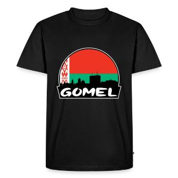 Gomel Belarus Flag Skyline Silhouette Travel - Men's Premium Organic T-Shirt - black - Front - Nico (187cm)