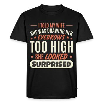 Funny Husband - Men's Premium Organic T-Shirt - black - Front - Nico (187cm)