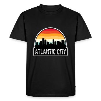 Atlantic City New Jersey États-Unis Flag Skyline Voyage S - T-shirt Premium bio Homme - noir - Devant - Nico (187cm)