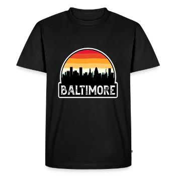 Baltimore Maryland États-Unis Flag Skyline Travel Souveni - T-shirt Premium bio Homme - noir - Devant - Nico (187cm)