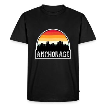 Anchorage Alaska USA Flag Skyline Souvenir de voyage - T-shirt Premium bio Homme - noir - Devant - Nico (187cm)