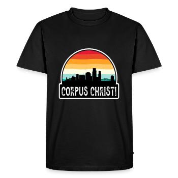 Corpus Christi Texas États-Unis Flag Skyline Travel Souve - T-shirt Premium bio Homme - noir - Devant - Nico (187cm)