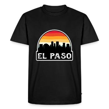 El Paso Texas USA Flag Skyline Souvenir de voyage - T-shirt Premium bio Homme - noir - Devant - Nico (187cm)