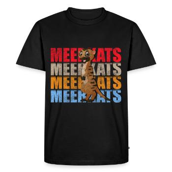 Suricate Zoo Mignon - T-shirt Premium bio Homme - noir - Devant - Nico (187cm)