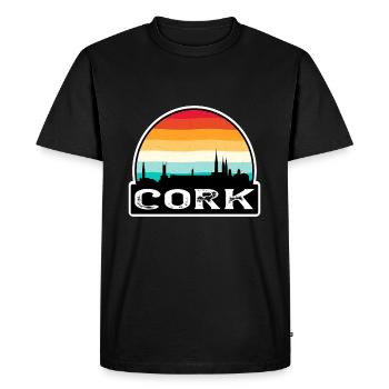 Cork Irlande Flag Skyline Souvenir de voyage - T-shirt Premium bio Homme - noir - Devant - Nico (187cm)