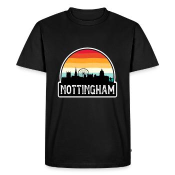 Nottingham Angleterre Flag Skyline Souvenir de voyage - T-shirt Premium bio Homme - noir - Devant - Nico (187cm)