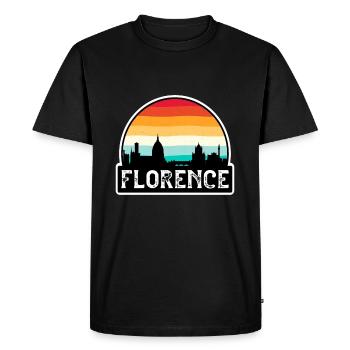 Florence Italy Flag Skyline Travel Souvenir - Men's Premium Organic T-Shirt - black - Front - Nico (187cm)