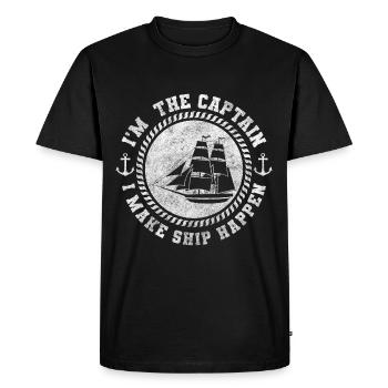 Sailboat Captain Water - Men's Premium Organic T-Shirt - black - Front - Nico (187cm)