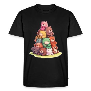 Funny teddy bears Colorful bears - Men's Premium Organic T-Shirt - black - Front - Nico (187cm)