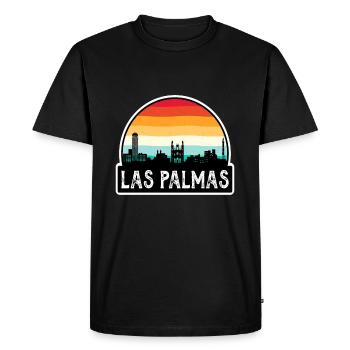 Las Palmas Espagne Flag Skyline Souvenir de voyage - T-shirt Premium bio Homme - noir - Devant - Nico (187cm)