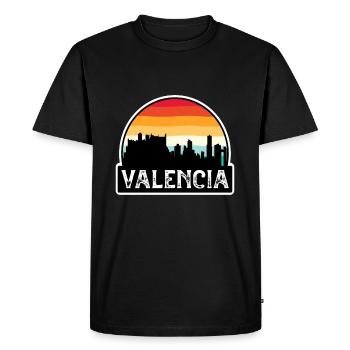 Valence Espagne Flag Skyline Voyage Souvenir - T-shirt Premium bio Homme - noir - Devant - Nico (187cm)