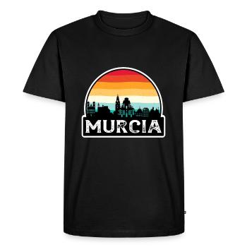 Murcia Spain Flag Skyline Travel Souvenir - Men's Premium Organic T-Shirt - black - Front - Nico (187cm)
