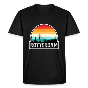 Rotterdam Pays-Bas Flag Skyline Souvenir de voyage - T-shirt Premium bio Homme - noir - Devant - Nico (187cm)