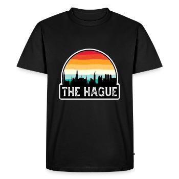 La Haye Drapeau des Pays-Bas Skyline Souvenir de voyage - T-shirt Premium bio Homme - noir - Devant - Nico (187cm)